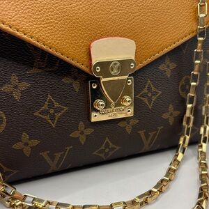 Louis Vuitton Brown and Gold Chain Shoulder Bag